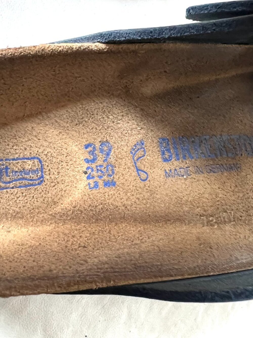 Birkenstock sandals Arizona navy blue leather 39 8 8.5 womens wide soft footbed - Picture 12 of 12